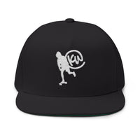 Embroidered KW Skate Push Black Flat Bill Cap Snapback