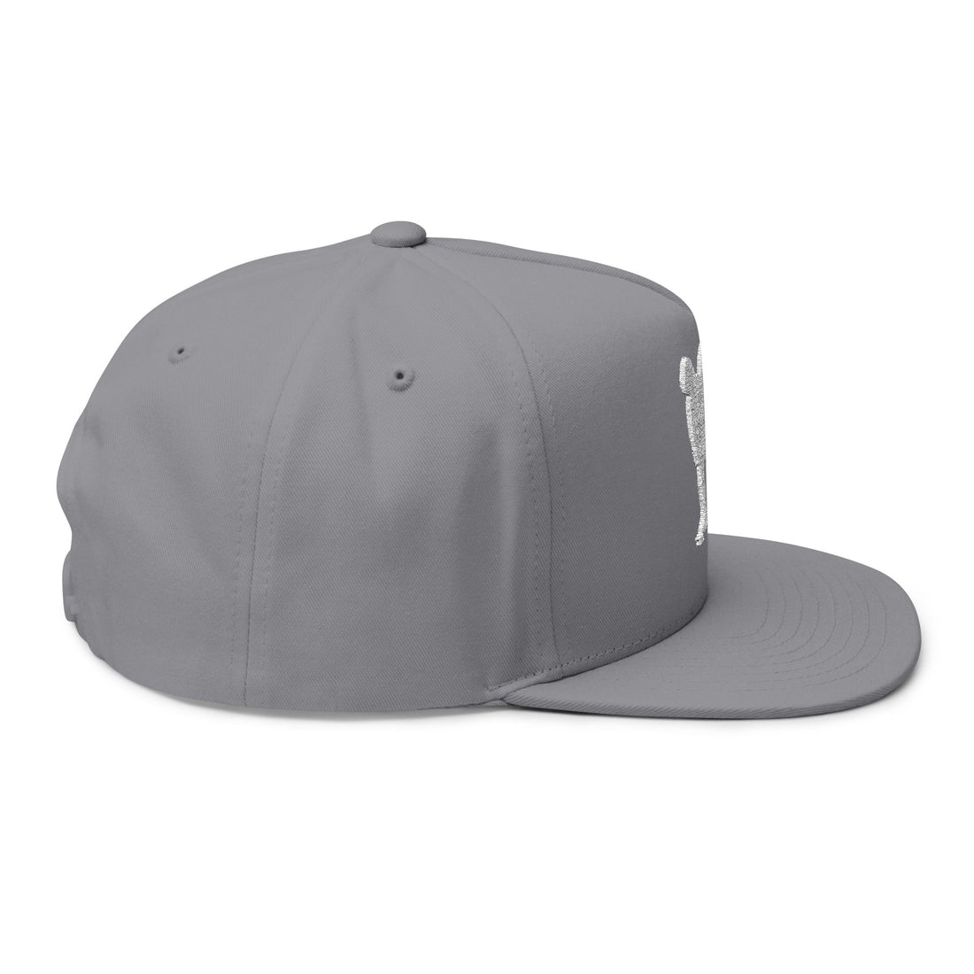 Embroidered KW Skate Push Grey Flat Bill Cap Snapback