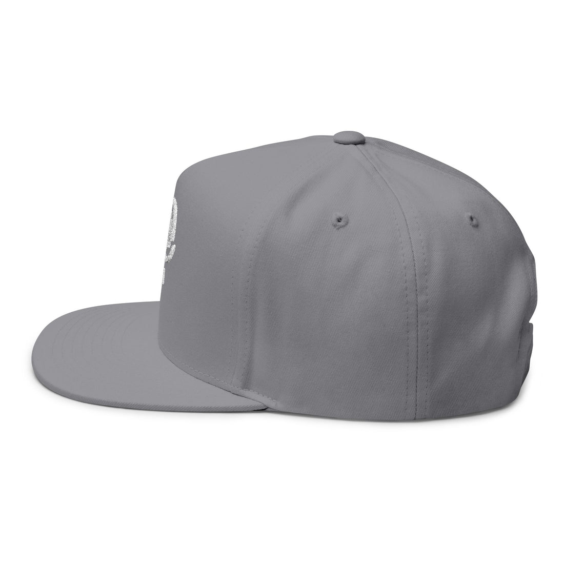 Embroidered KW Skate Push Grey Flat Bill Cap Snapback