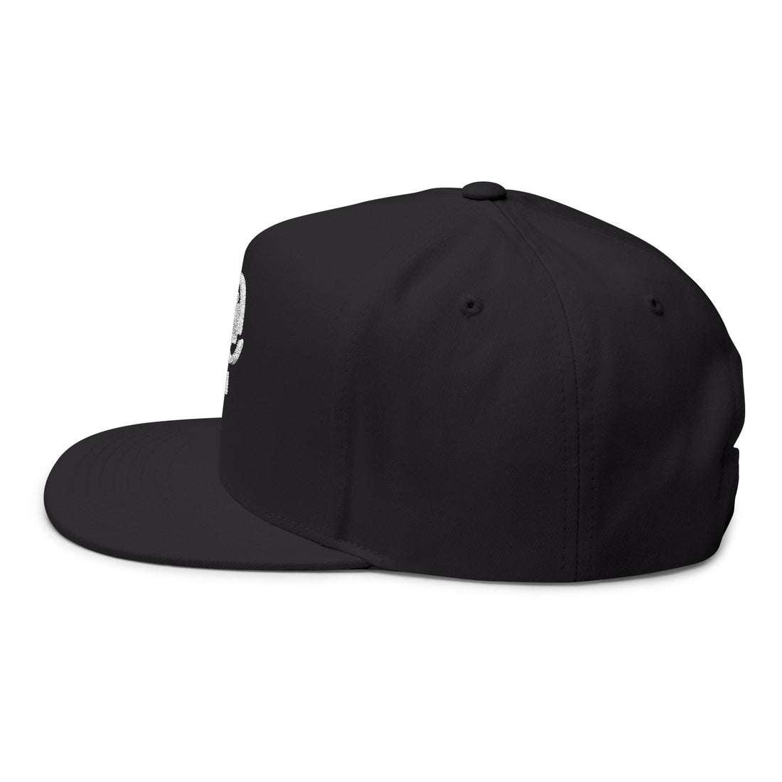 Embroidered KW Skate Push Black Flat Bill Cap Snapback