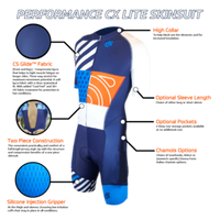 PERFORMANCE Cyclocross Skinsuit  Long or Short-sleeved - Pocket