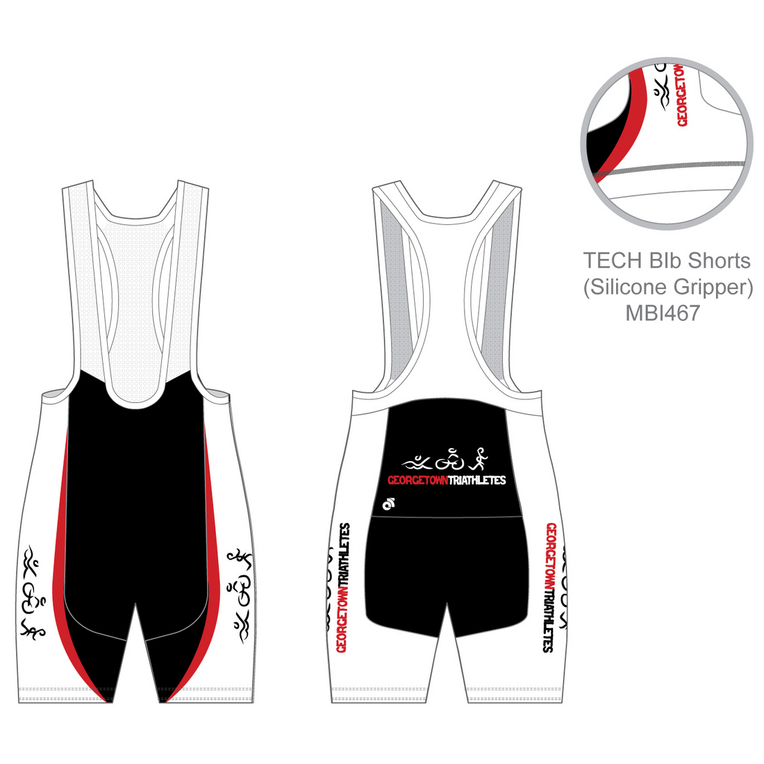 TECH Bib Shorts - Endurance+ Chamois, Silicon Gripper